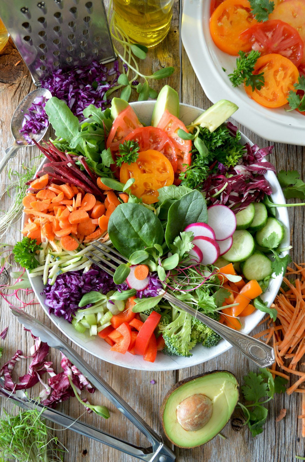 A vibrant mixed salad bowl.